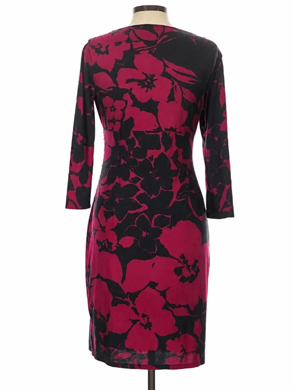 Ralph Lauren Moody Floral Dress Large 10 Black Red Dark Romance Vamp Whimsigoth - Picture 3 of 9